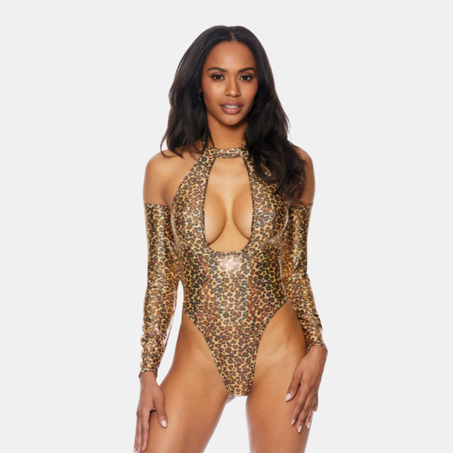 Hlébarða sundbolur "Deep plunge"