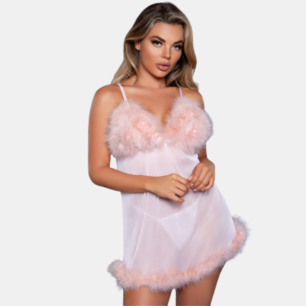 Bleikt Fallegt Babydoll Sett Frá Be Wicked