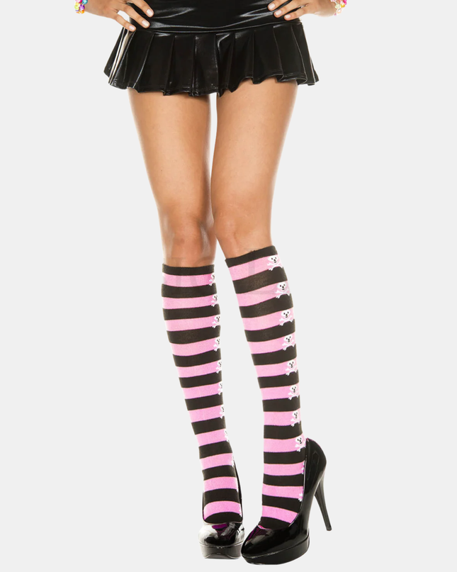 Kálfasokkar "Cross bone striped"