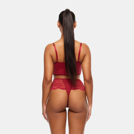 Longline Undirfata Sett Vínrautt