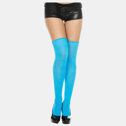 Háir sokkar "Acrylic ribbed" Thigh hi