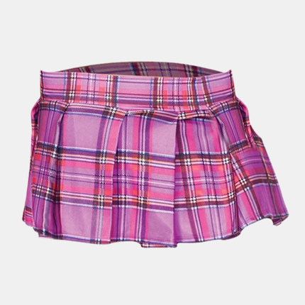 Bleikt Köflótt Mínipils