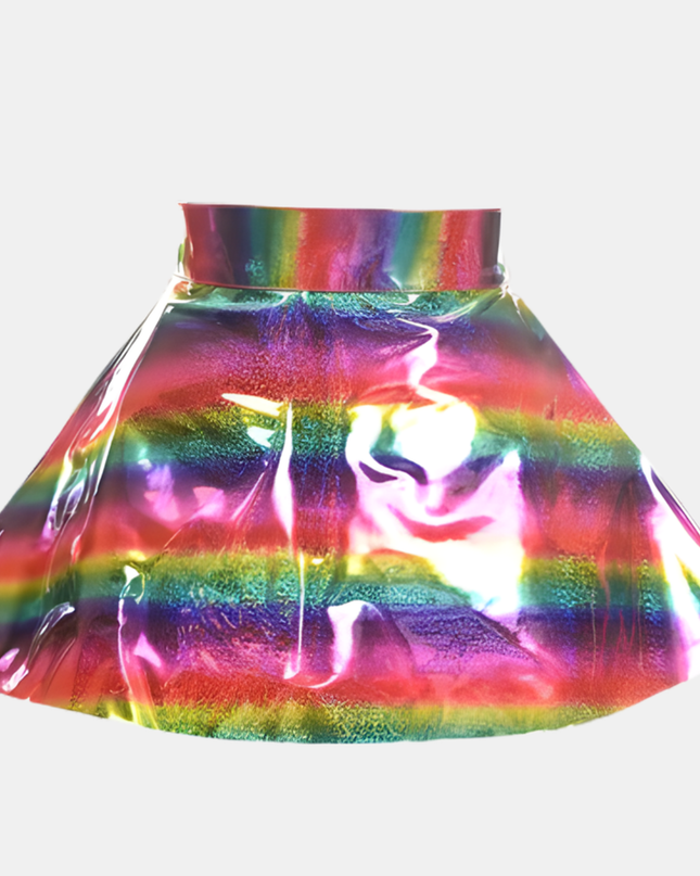 Regnboga PVC Skater Skirt
