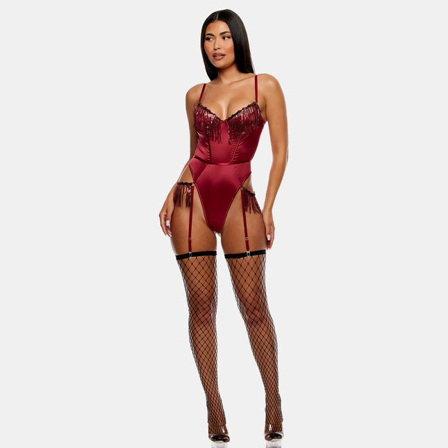 Peep Show Samfella Vínrauð