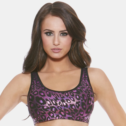 Toppur Leopard Fjólublár