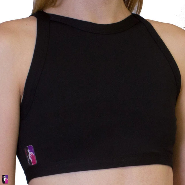 High Neck íþróttatoppur Svartur