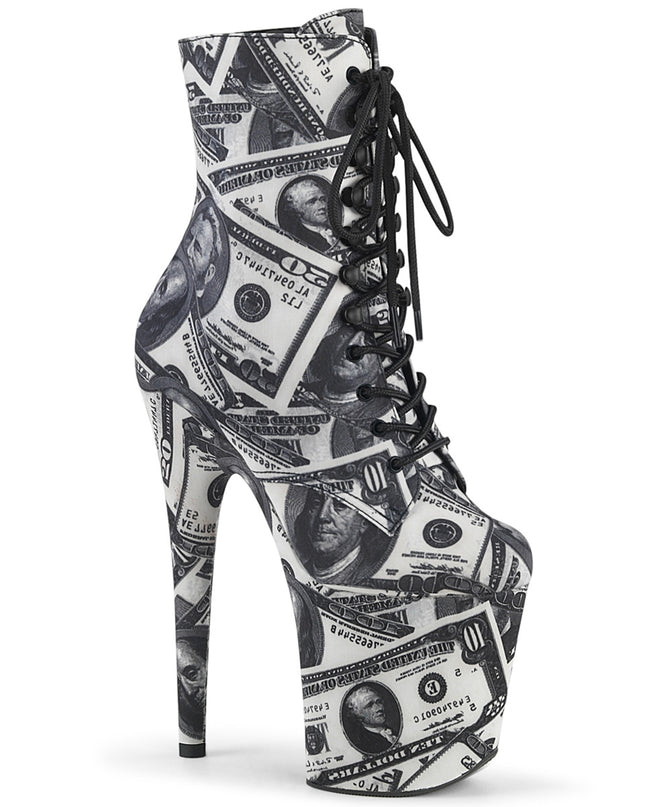 Money Print Flamingo Ökklastígvél