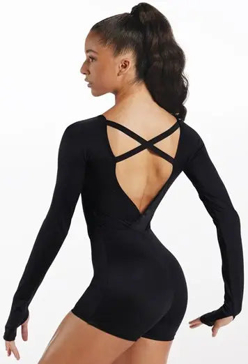 Square Neck V-Back Biketard