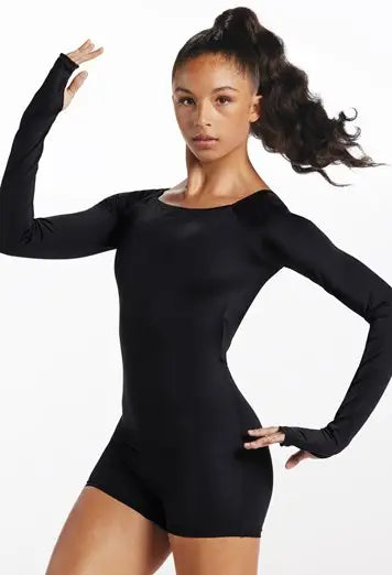 Square Neck V-Back Biketard
