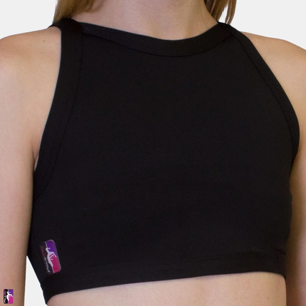 High Neck íþróttatoppur Svartur