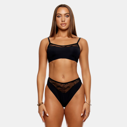 Longline Top Undirfata Sett Svart