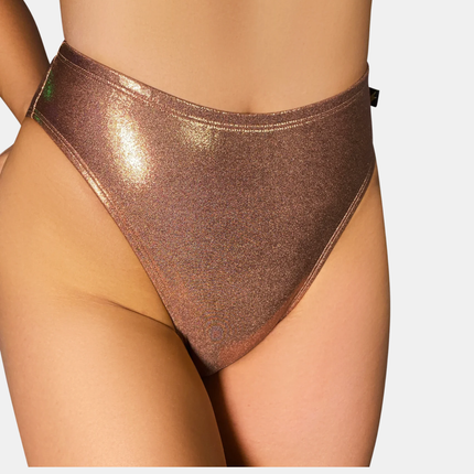 Fawnia Gold Metallic High Rider Hot Pants