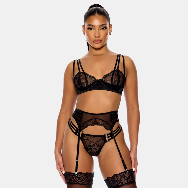 Thirst Strap Lace Demi Cup Undirfata Sett