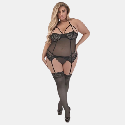 Korselett Hálfgegnsætt Sett