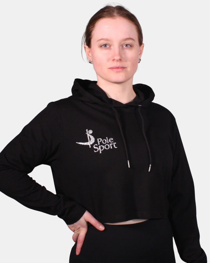 Pole Sport Crop Hettupeysa svört