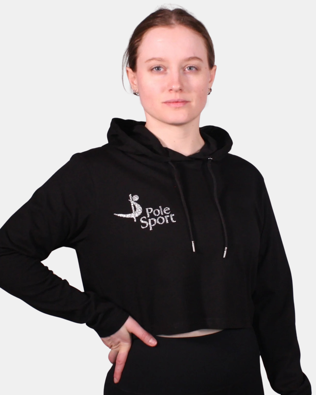 Pole Sport Crop Hettupeysa svört