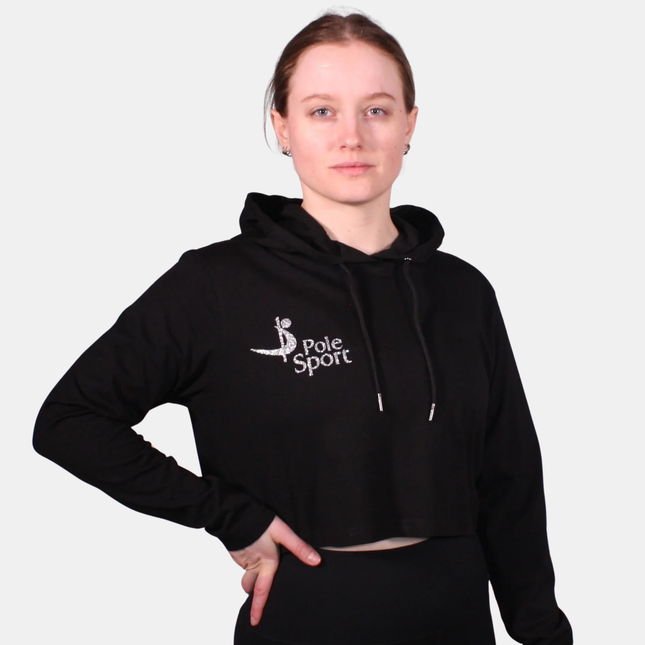 Pole Sport Crop Hettupeysa svört