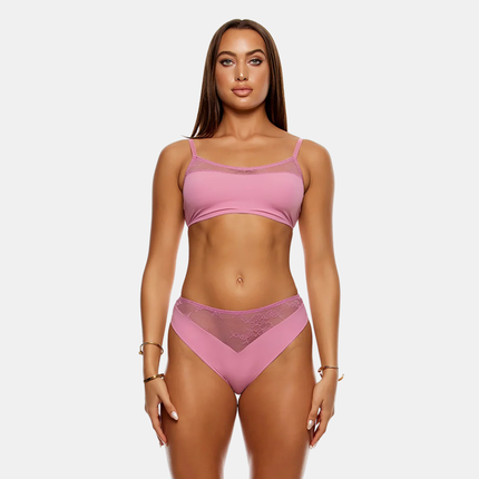 Longline Top Undirfata Sett Bleikt