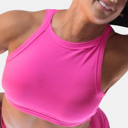 High Neck Toppur Bleikur