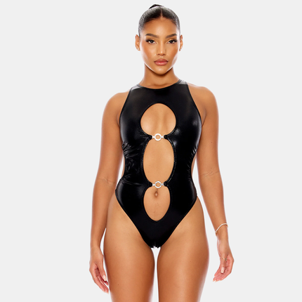 Keyhole Metallic Black Sundbolur