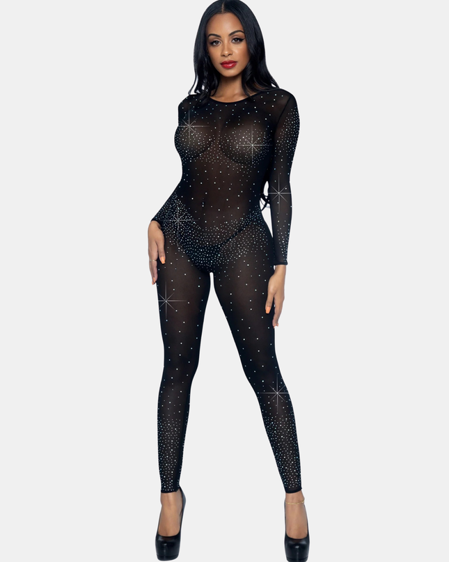 Samfestingur "Rhinstone"Sheer black