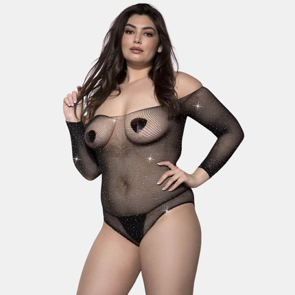 Samfella "Rhinestone fishnet" Queen size