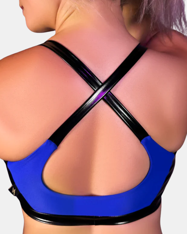 Essential Blár Cross Back Toppur