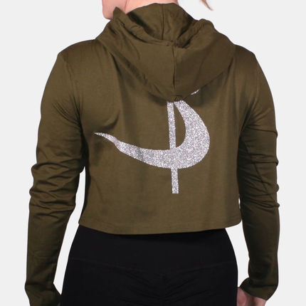 Pole Sport Crop Hettupeysa Græn