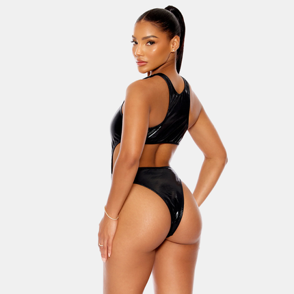 Keyhole Metallic Black Sundbolur