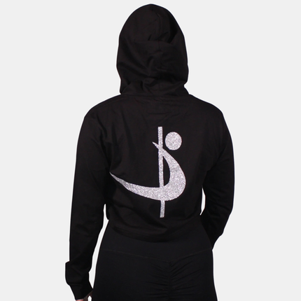 Pole Sport Crop Hettupeysa svört