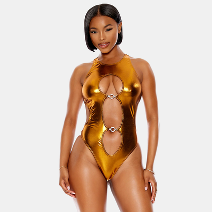 Keyhole Metallic Gold Sundbolur