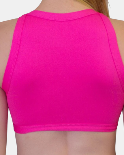 High Neck Toppur Bleikur