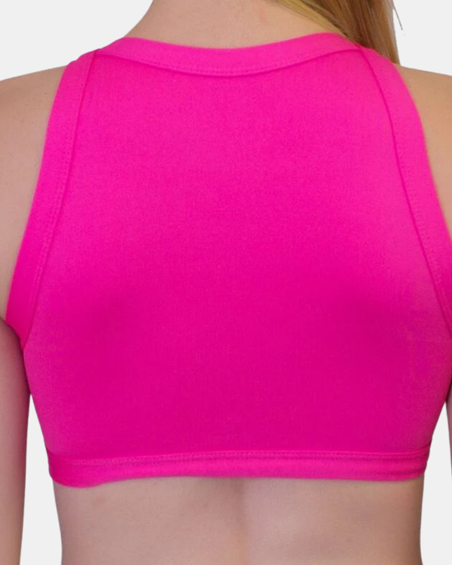 High Neck Toppur Bleikur