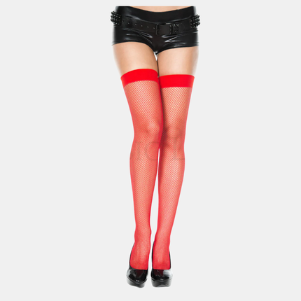 Háir sokkar "Fishnet" Thigh hi