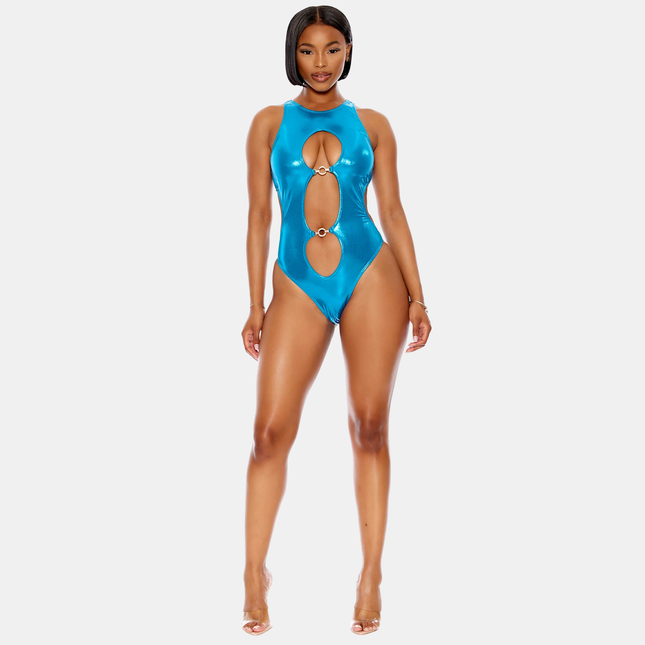 Keyhole Metallic Teal Sundbolur