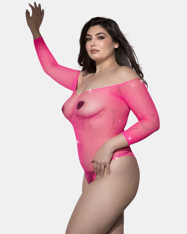 Samfella "Rhinestone fishnet" Queen size