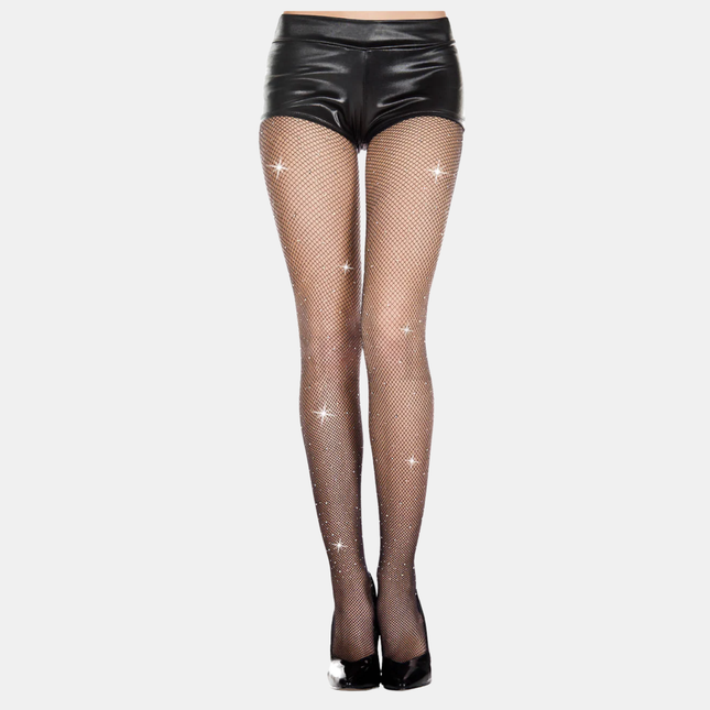 Sokkabuxur "Sparkle rhinestone"Fishnet