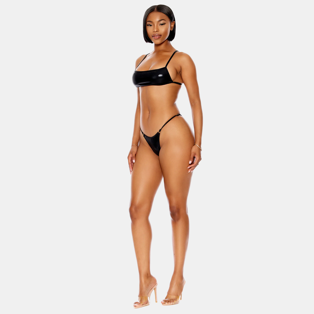 Bikini Metallic Black Sett