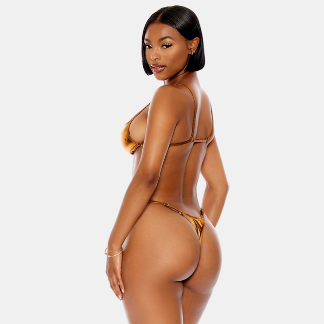 Bikini Metallic Gold Sett