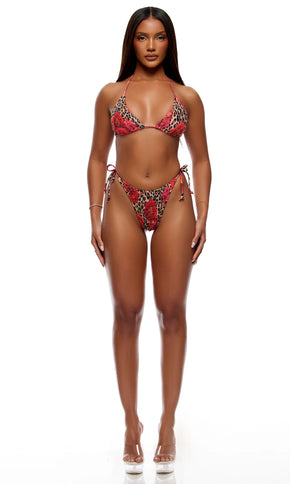 Positano Cheetah Coral Bikini Sett