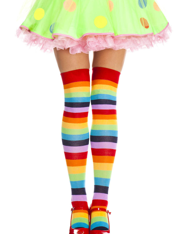 Háir sokkar "Rainbow thigh hi"