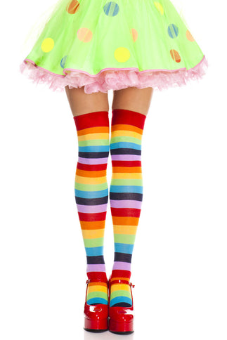 Háir sokkar "Rainbow thigh hi"