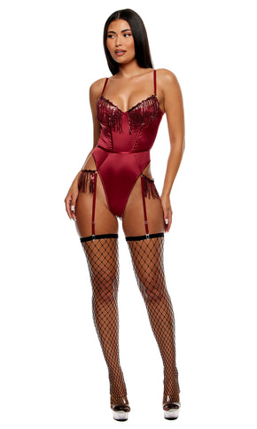 Peep Show Samfella Vínrauð