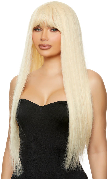 Blonde Straight Wig with Bangs