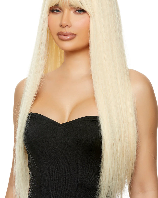 Blonde Straight Wig with Bangs