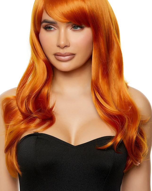 Orange Wig With Curl