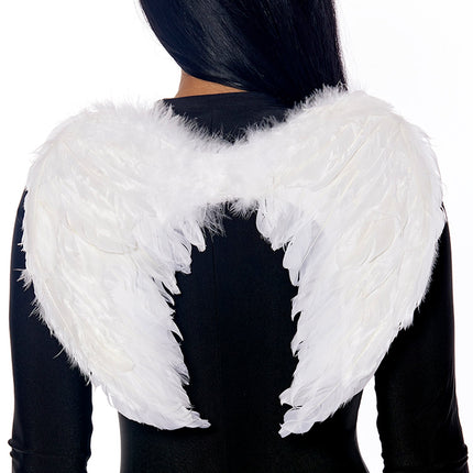 Mini Marabou Feather Engla vængir Til í Rauðu & Hvítu