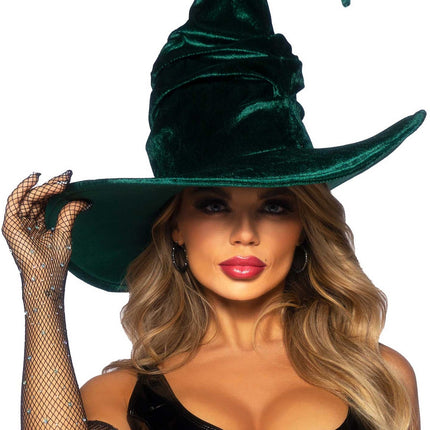 Velvet ruched witch hat