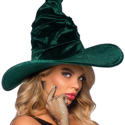 Velvet ruched witch hat