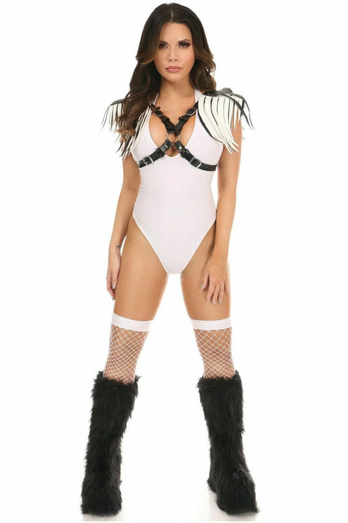 Vegan Leather Body Harness w/Fringe